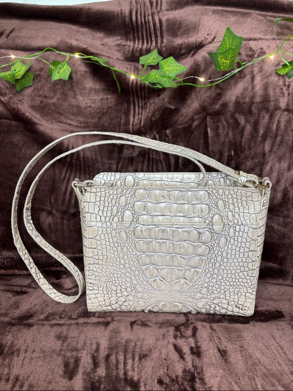 Brahmin Carrie Crossbody in Moonrise with Matching Credit Card Wallet - Picture 5 of 13